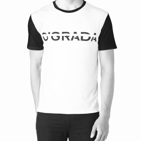 O'Grada Men's Black and White Classic Baseball Tee - Picture 2 of 3